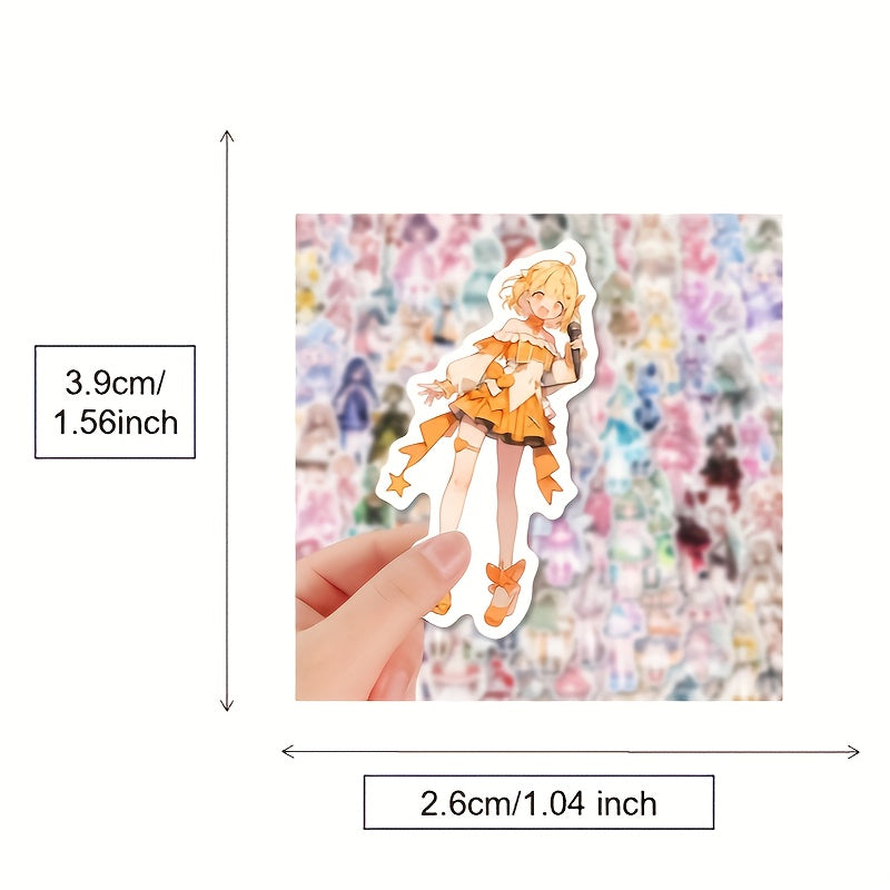 100pcs Anime Character Stickers Herringbone Self Adhesive Decals