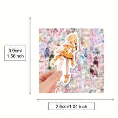100pcs Anime Character Stickers Herringbone Self Adhesive Decals