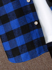 Boys Plaid Shirts Long Sleeve Button Down Tops Outwear Spring Fall