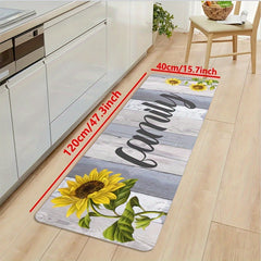 Sunflower Print Kitchen Mat Non-slip Soft Entrance Doormat