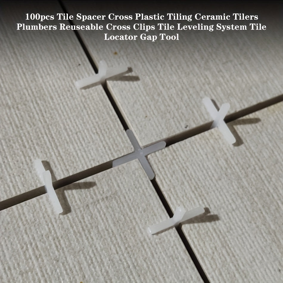 100pcs Tile Spacer Cross Plastic Tile Ceramic Gap Locator Leveler