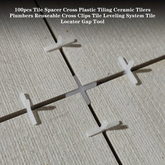 100pcs Tile Spacer Cross Plastic Tile Ceramic Gap Locator Leveler