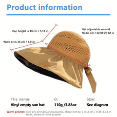 Foldable Wide Brim Visor Hat Summer UV Protection Sun Hat
