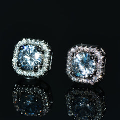 Zircon Square Post Stud Earrings - Women's Daily Clothing Accessory