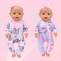 Purple Unicorn Doll Outfit Set with Headband for 18" Dolls