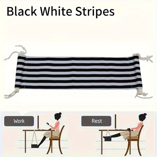 1pc Stripes Portable Footrest Hammock Lazy Leisure Desk Swing Footrest