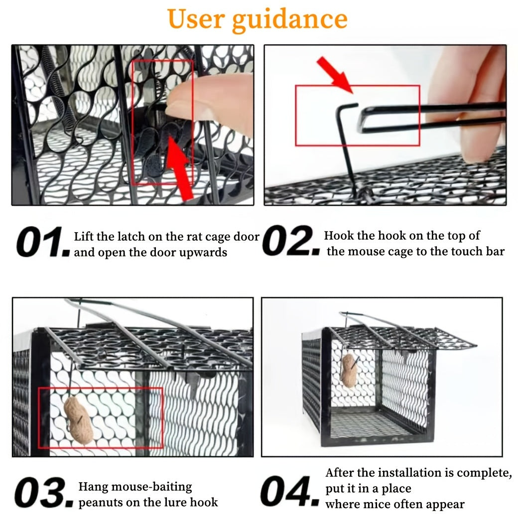 2pcs Mouse Trap Iron Rodent Mice Catch Cage Indoor Outdoor Insect Traps