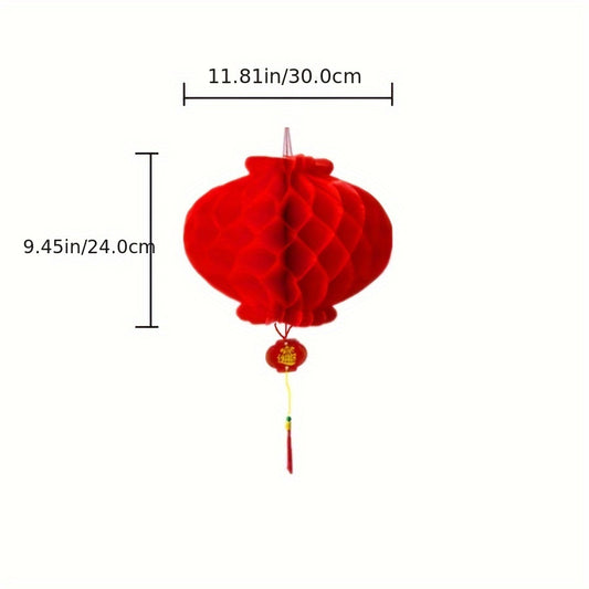 2pcs Year's Paper Lanterns String Honeycomb Shaped Folding Lanterns
