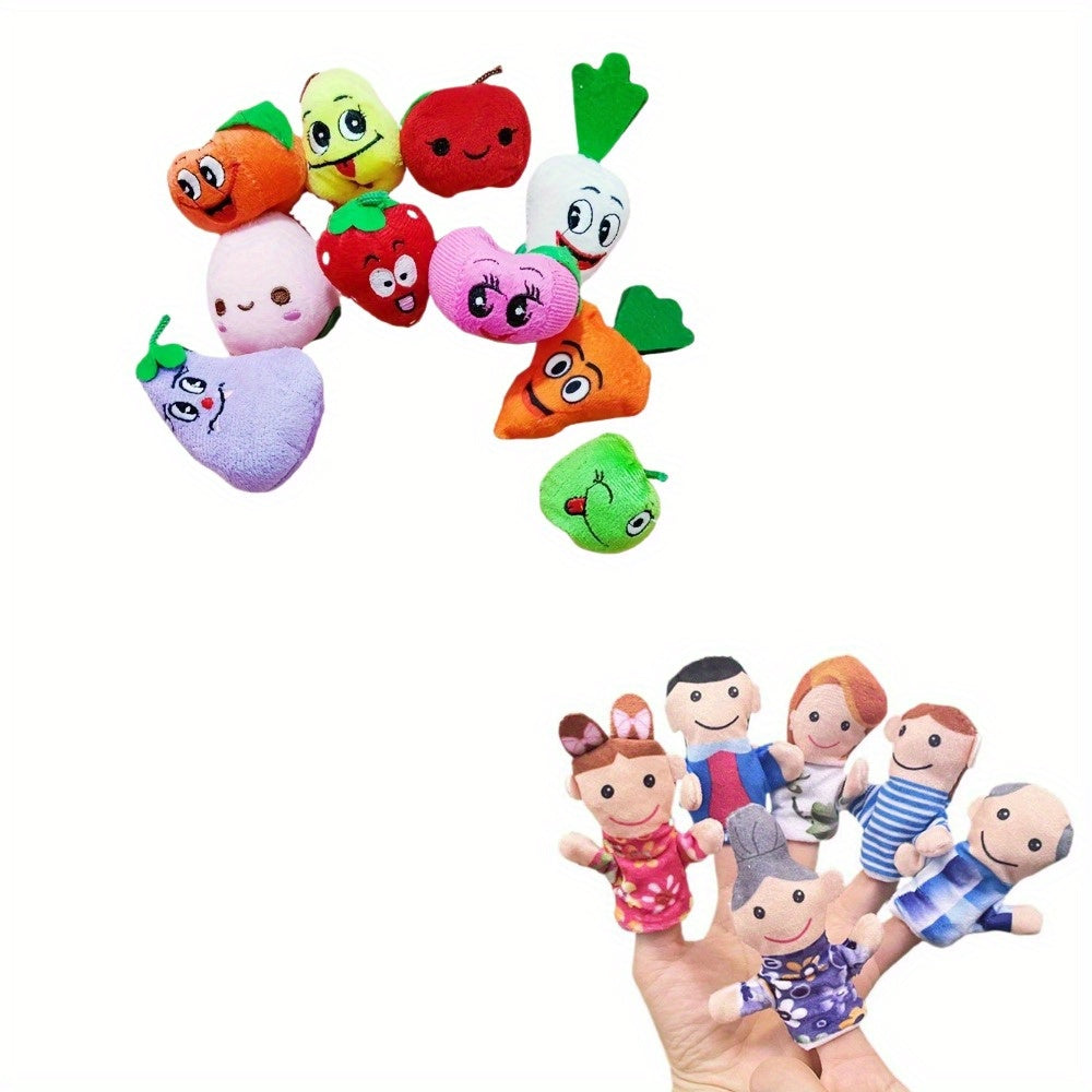 Fruit Animal Family Finger Plush Puzzle Toys Interactive Parent Playtime