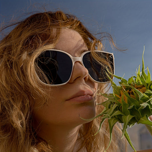 TIJN Oversized Square Polarized Sunglasses UV400 for Women