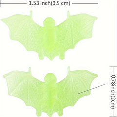 5pcs Halloween Rubber Bats Glow in the Dark Room Decoration