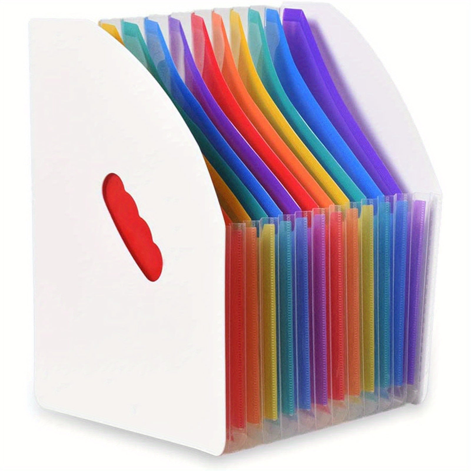 Rainbow Expandable Folder 3 Pockets File Holder A4 Mini Organizer