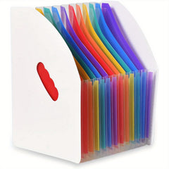 Rainbow Expandable Folder 3 Pockets File Holder A4 Mini Organizer