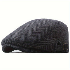 Men's Winter Thickened Beret Adjustable Hat Painter Newsboy Cap