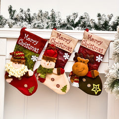 Christmas Socks Santa Claus Snowman And Elk Socks Candy Bags