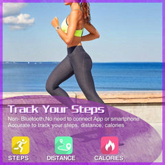 Pink Digital Pedometer Watch Step Counter Stopwatch Alarm Date Time Waterproof T