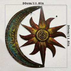 Metal Sun Moon Wall Decor Outdoor Sun Wall Art Garden Decor