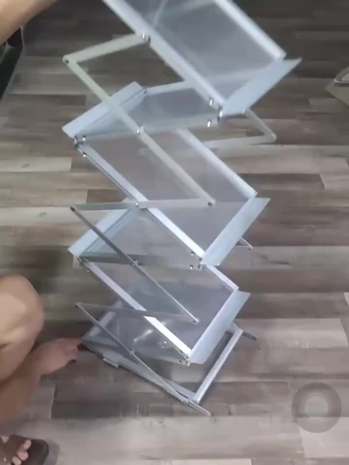 A4 Aluminum Folding Data Rack Catalog Display Office Magazine Exhibition