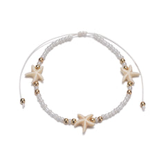 Starfish Beaded Anklet Boho Style Summer Beach Clothing Decoration