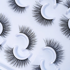 6 Pairs 5D Winged End Eye Elongated Eyelashes Natural Curly Cat Eye Lashes Fox E