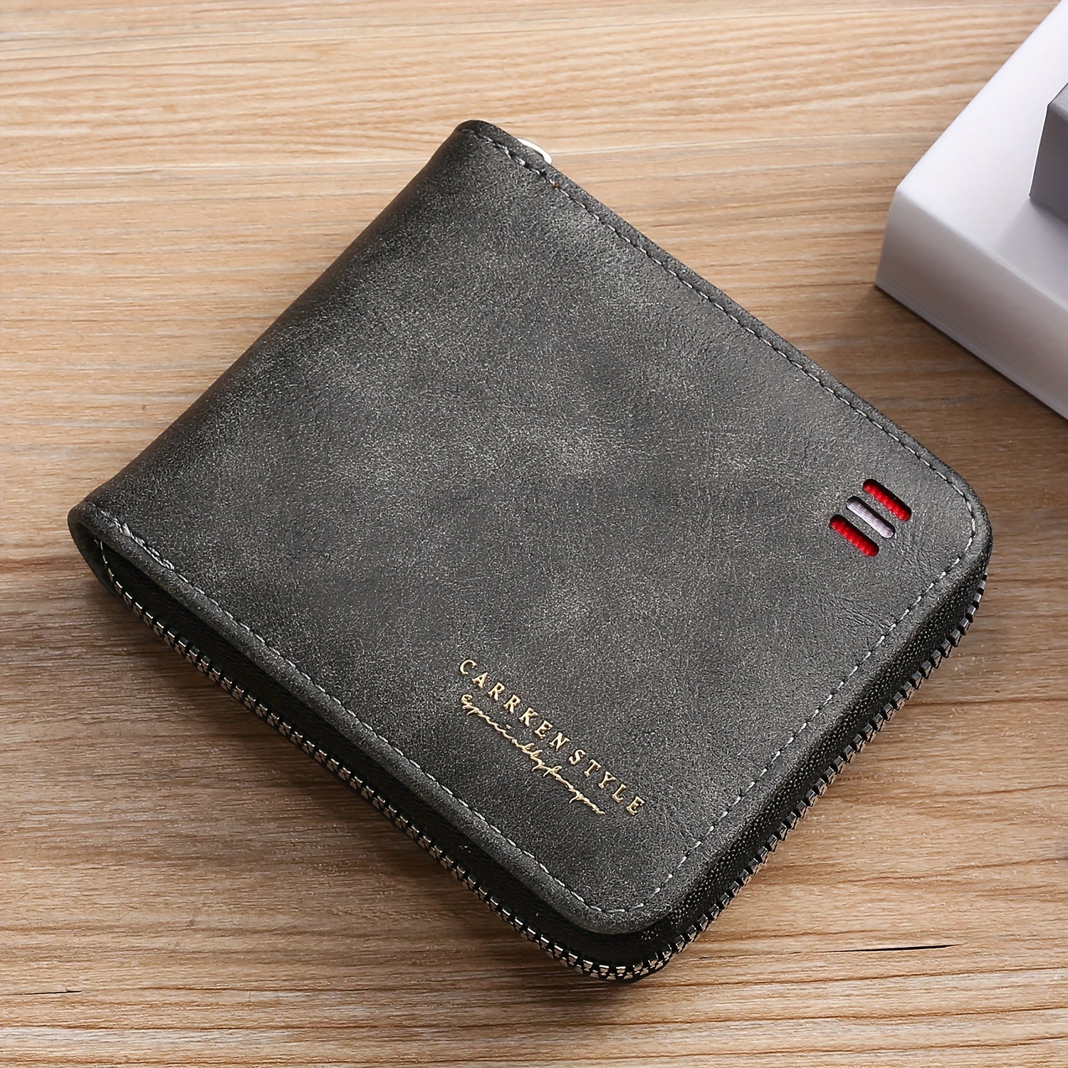 Men's Zipper Short Wallet Bifold Money Clip Gift