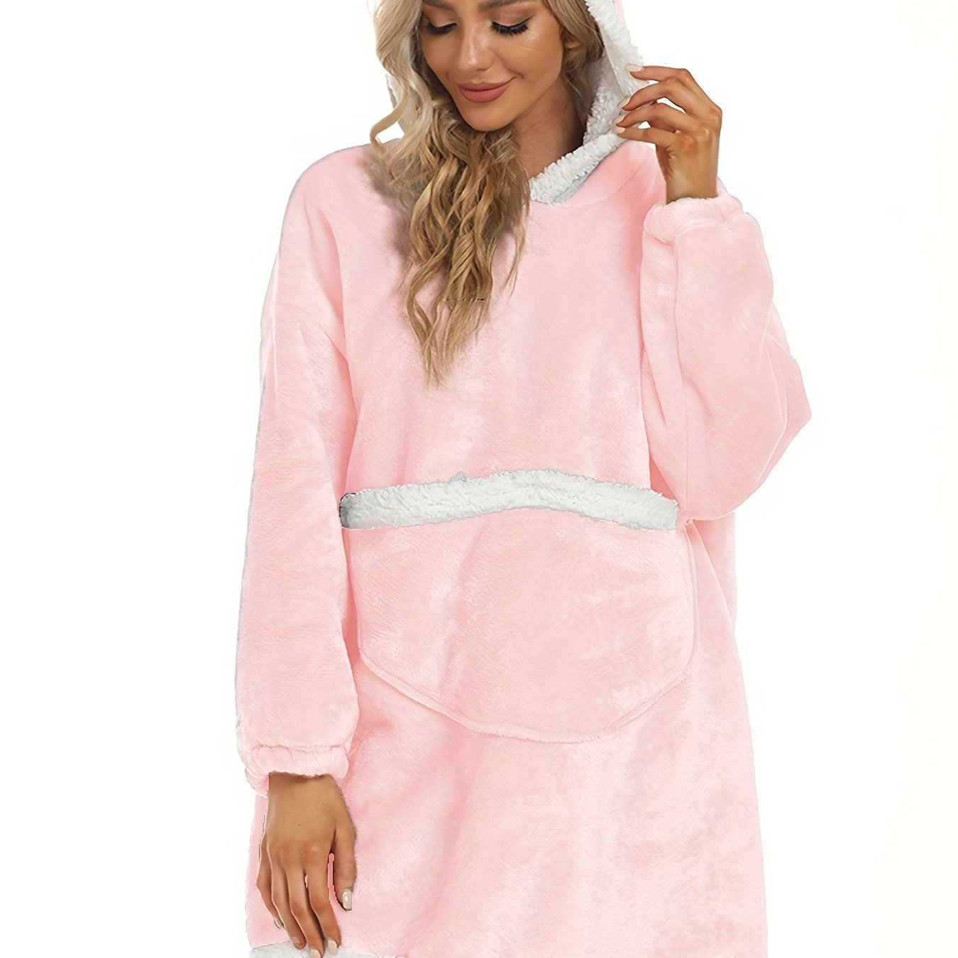 Cozy Flannel Hooded Lounge Robe with Pockets