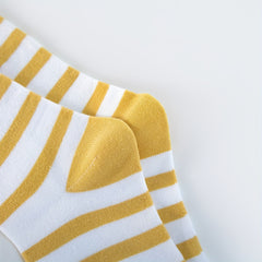 5 Pairs Flower & Striped Socks Comfy & Carrot Pattern Stockings