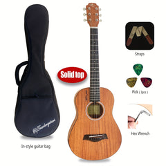 RP TG100MAX PLUS VI Solid Mahogany Small Body Acoustic Travel Guitar Natural