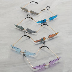 6 Pairs Fire Lens Sunglasses Rimless Party Glasses Unisex UV400