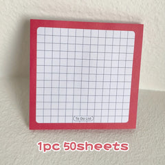 50 Sheets Rainbow Grid Sticky Notes - Tearable Sticky Note Paper