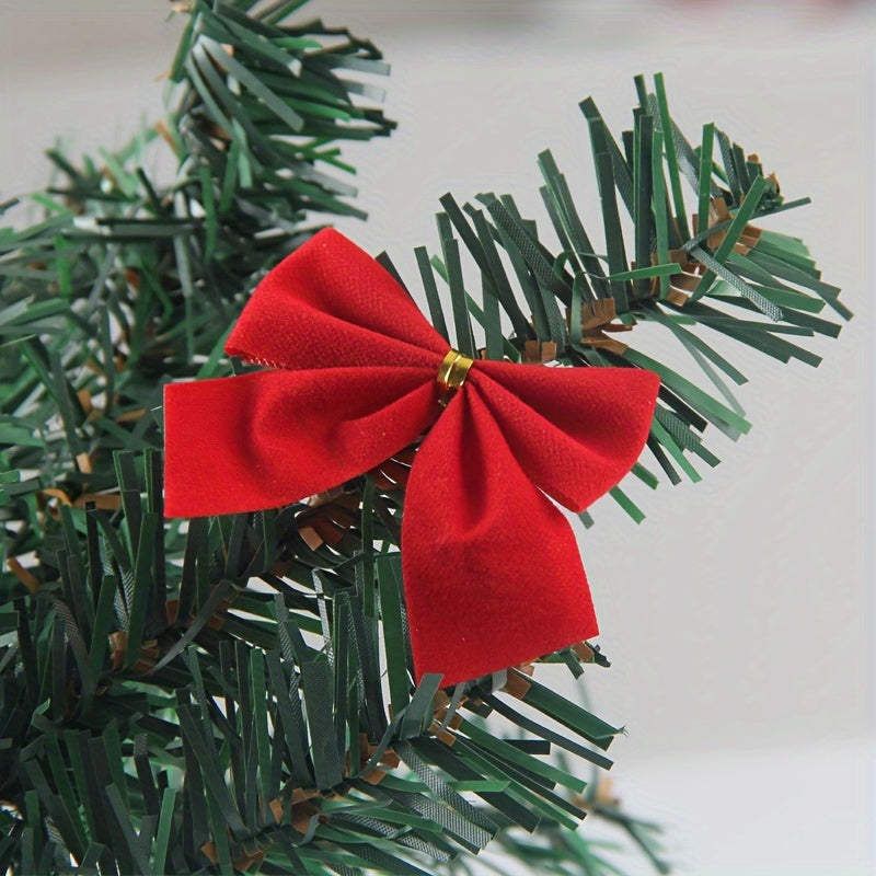 12pcs Red Christmas Bow Decoration for Party Supplies