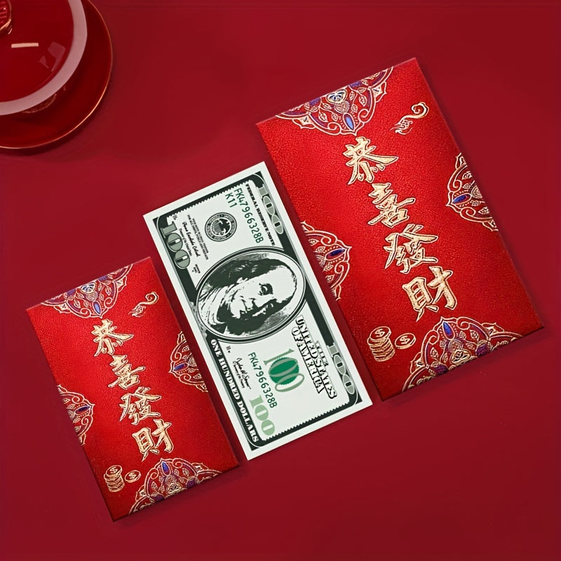 6pcs Matte Frosted Red Envelopes Lucky Money Holiday Chinese New Year