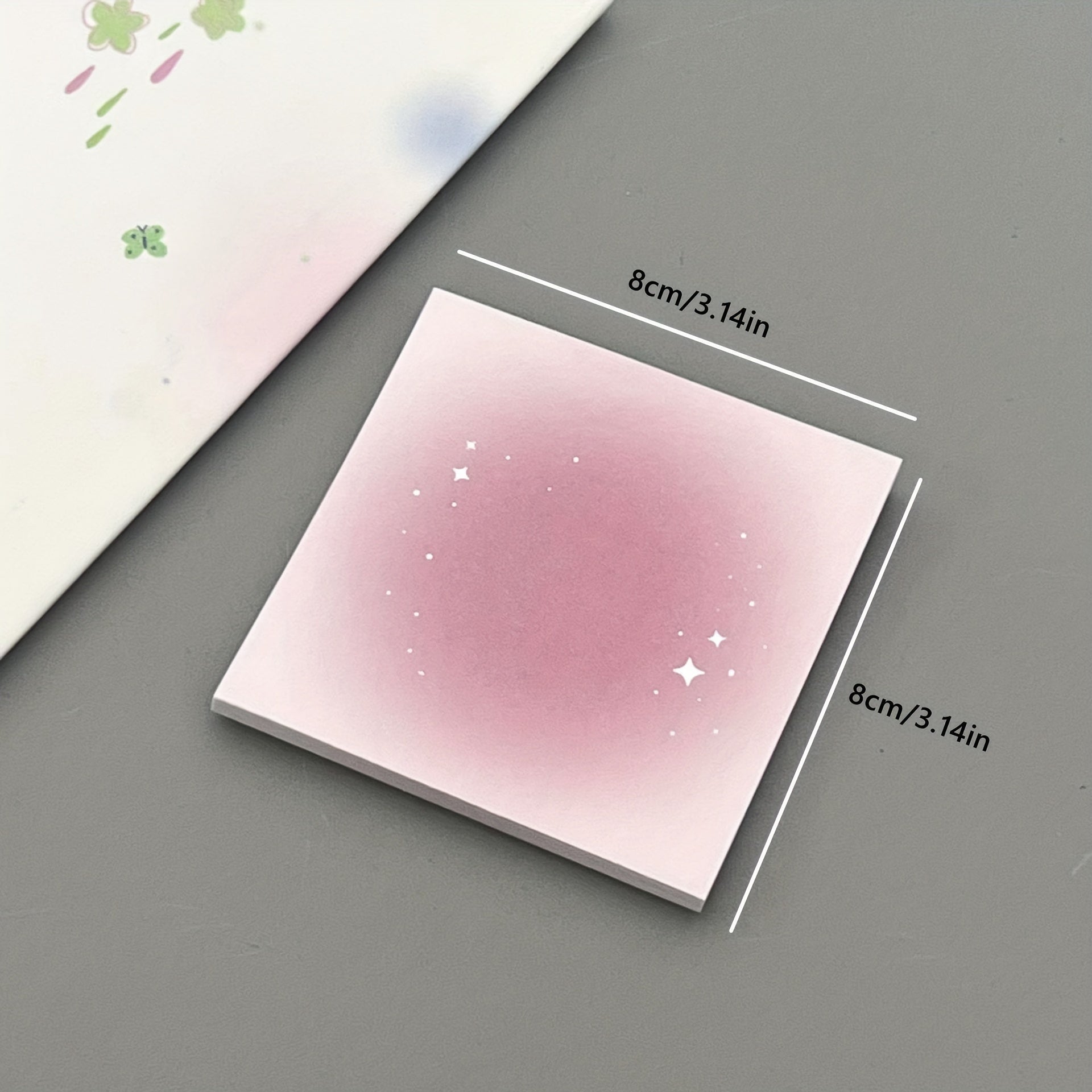 100pcs Gradient Sticky Note Book Colorful Square Sticky Note Material Paper