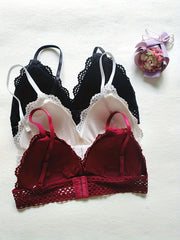 3pcs Lace Wireless Bras Lingerie Set