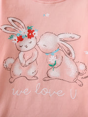 Toddler Girls Easter Rabbit Pajamas Set