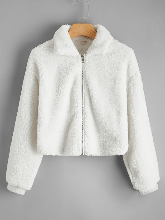 Plush Zip-Front Jacket for Fall & Winter