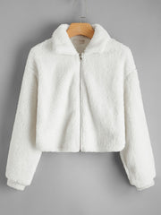 Plush Zip-Front Jacket for Fall & Winter