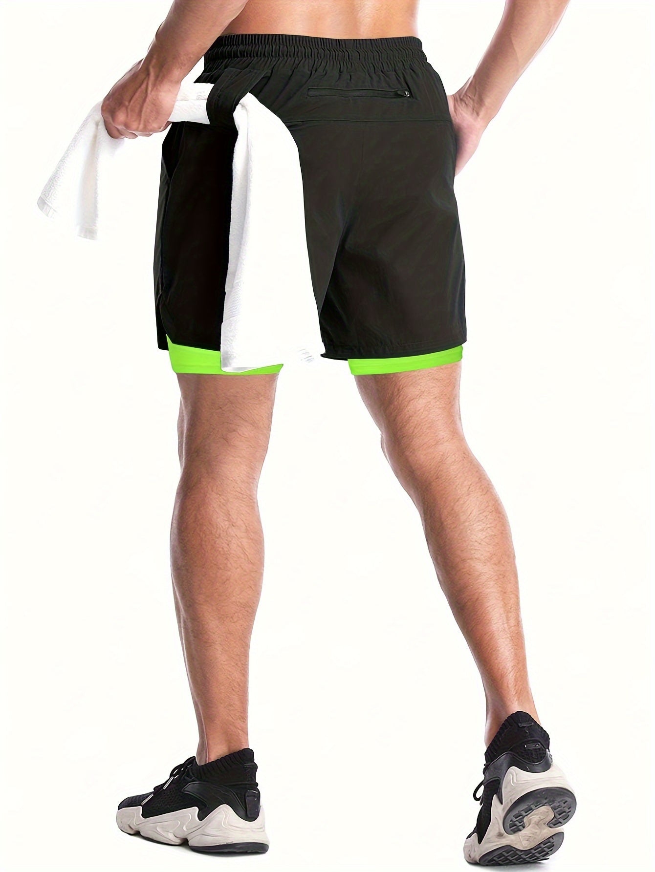 Men's 2 in 1 Double Layer Quick Drying Sports Shorts