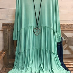  Women's Ruffle Trim Smock Dress