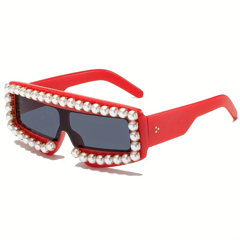 Y2K Pearl One-Piece Sunglasses UV400