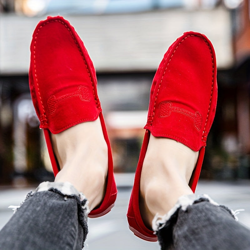 Women's Lightweight Red Loafers Slip On Shoes