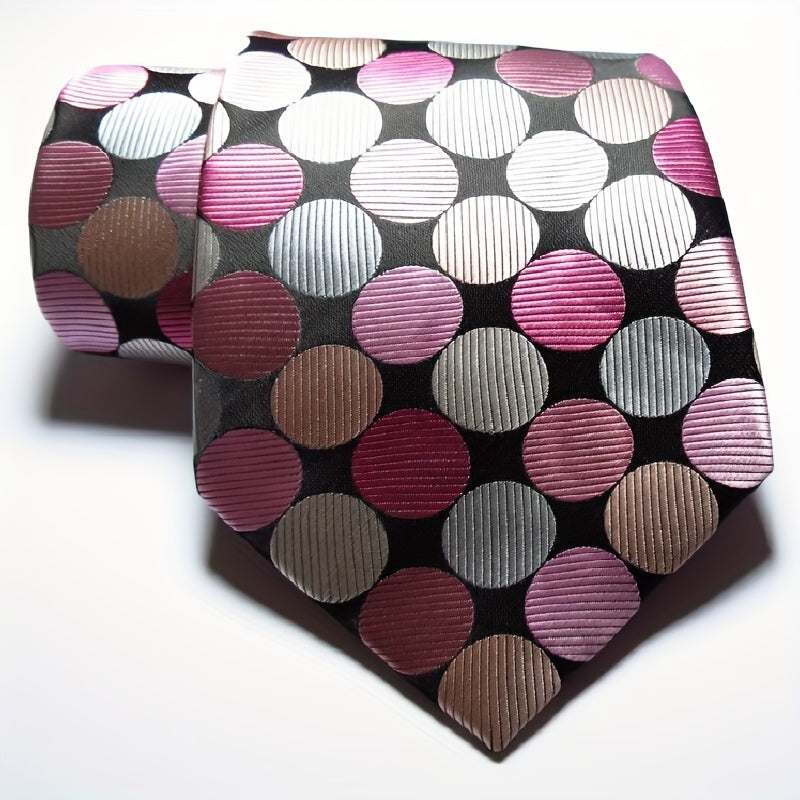 Classic Check Dot Red Green Pink JACQUARD WOVEN Men's Tie Necktie