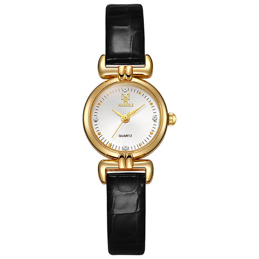 6pcs PU Leather Strap Circular Dial Quartz Watch for Men and Women