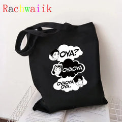 90s Haikyuu Graphic Tote Harajuku Shopper Bag Canvas Shoulder Eco Large
