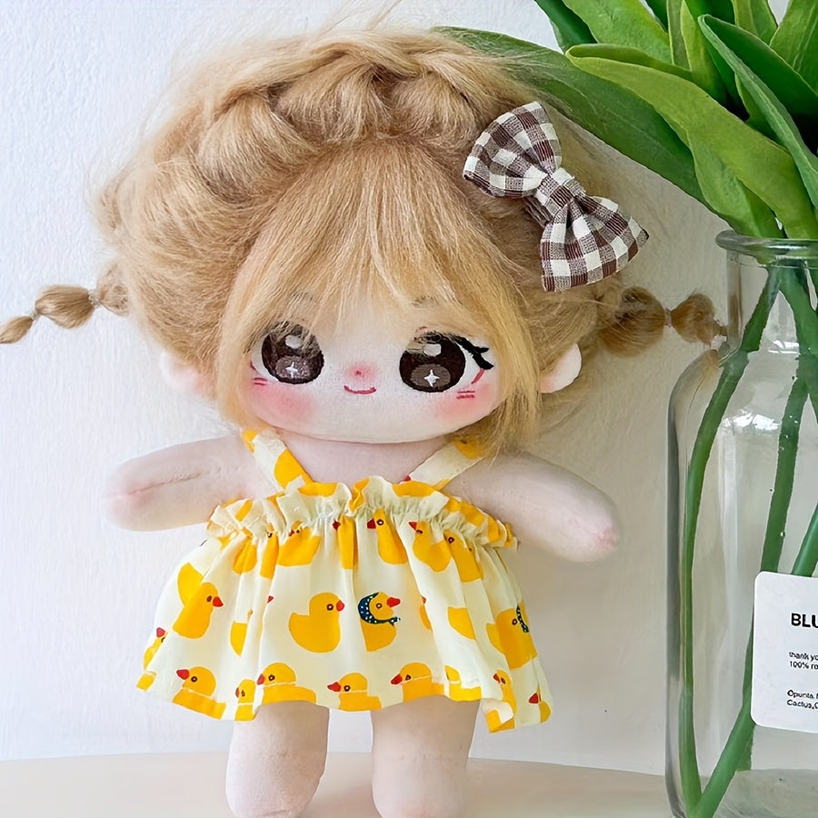 Plush Doll Yellow Duck Print Skirt for Princess Shoes