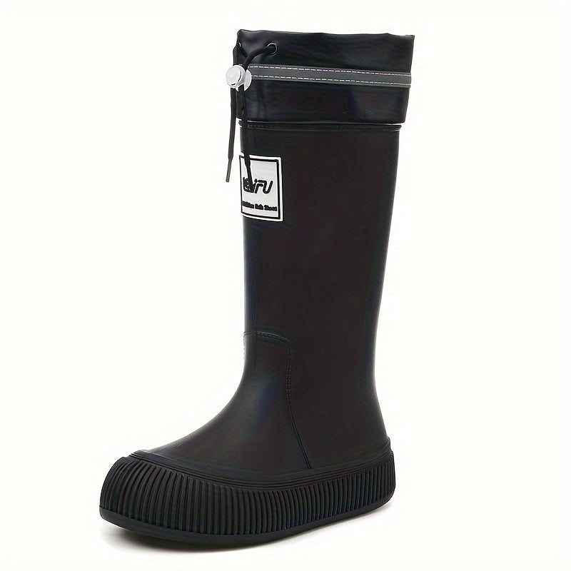 Women's Thick High Water Shoes Waterproof Non-slip Rain Glue Shoes