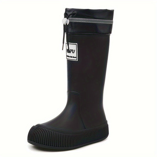 Women's Thick High Water Shoes Waterproof Non-slip Rain Glue Shoes