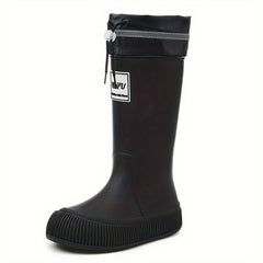 Women's Thick High Water Shoes Waterproof Non-slip Rain Glue Shoes
