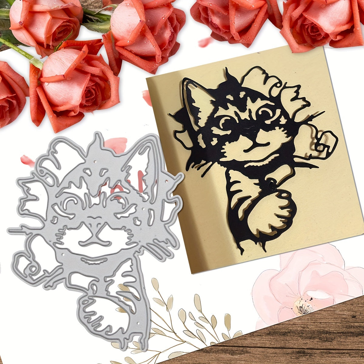 Cat Cutting Die DIY Scrapbooking Album Metal Cutting Die