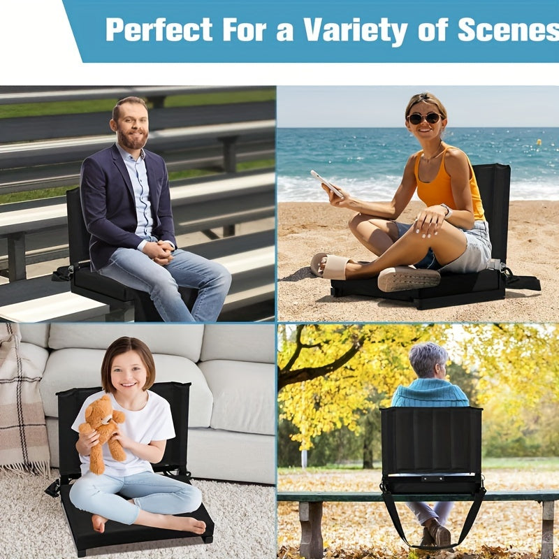 Portable Stadium Seat With Back Support & Wide Cushion